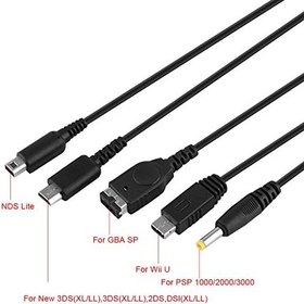 Resim GOWENIC 5 in 1 USB Şarj NDS XL 3DS için Wii U PSP için, Çok Kullanımlı Şarj Kablosu 
