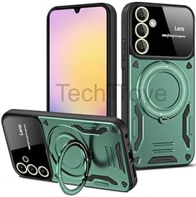 Resim Samsung Galaxy A24 Kılıf Kamera Korumalı Stand Özellikli Maksimum Darbe Korumalı Kapak Koyu Yeşil 