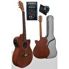 Resim Midex PHX-188EQ Set Masif Ağaç Elektro Akustik Gitar 4/4 (Gigbag Çanta Tuner Askı Capo Jak Kablo) 