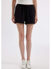Resim DeFacto Regular Fit Basic Düz Bermuda Şort D3327AX24SMBK81 Siyah 