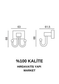 Resim Çelik Banyo Paslanmaz Pirinç Kenzo Montajlı 2 Li Askılık Gri 