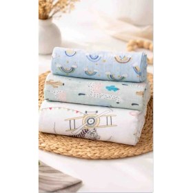 Resim Childmechild Çok Amaçlı Müslin Örtü&battaniye 3 Lü Set %100 Pamuk 80X90 cm 