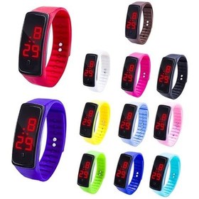Resim Novahub Çocuk Elektronik Saat Pembe Renkli Led Dijital Ekran Silikon Bilezik, Çok Renkli Çok Renkli 