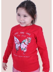 Resim Fyk Kids Kız Çocuk Uzun Kol Sweatshirt Kırmızı1 Kırmızı 