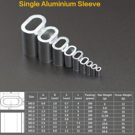 Resim 100 adet Alüminyum Oval Hapşırıklar - Ağır Hizmet Tipi Tel Halat Kelepçeleri, Güvenli Sıkma için Tekli Alüminyum Kollu Bağlantı Elemanları, Balıkçılık ve Endüstriyel Kullanım, Dayanıklı Metal Kelepçeler ile Güvenli Sabitleme, Tel Halat Birleştirme | Oval Kollu Tasarım | Cilalı Yüzey 
