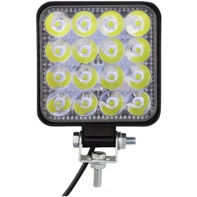 Resim Ranyeek Alüminyum 16 Led 48w 6500k Beyaz Işık 9-30v Suv Araba Spotlight, Ip65 Su Geçirmez Minyatür Sokağa Aydınlatma Lambası 