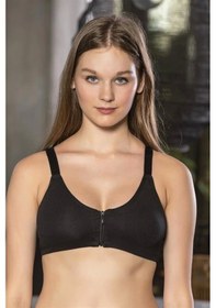 Resim Fermuarlı Pamuklu Sporcu Sütyeni Siyah Brf1061 Siyah 