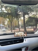 Resim BEVATİR Büyük Boy Salıncaklı Uyuyan Kedi Araba Dikiz Ayna Süsü Hediye 