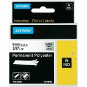 Resim Dymo Rhino Pro 18508 Sabit Polyester Şerit 9Mmx5.5M Şeffaf/Siyah 