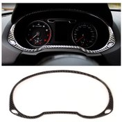Resim Audi Q3 2013-2018 İçin Karbon Fiber Araba Pano Çerçevesi Dekoratif Etiket 1 Adet 