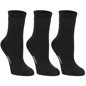 Resim Ozzy Socks Kadın 3'lü Siyah Renkli Çizgisiz Kısa Konç Tenis Çorabı Siyah 
