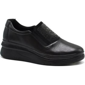 Resim Bags Shoes Venüs 24322147K Deri Anatomik Dolgu Taban Taşlı Comfort Ayakkabı 