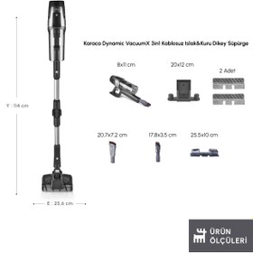 Resim Karaca Dynamic Vacuumx 3 in 1 Kablosuz Islak / Kuru Dikey Süpürge 720 W 