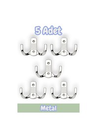 Resim Noktalı Portmanto Vestiyer Duvar Dolap Elbise Askısı Krom Metal Mobilya Kapı Askılığı Askılık 5 Adet Krom 