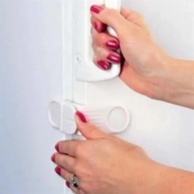 Resim Ozcmax Bebek Çocuk Güvenlik Çekmece ve Dolap Için Kendiliğinde Yapışkanlı Vidasız Köşe Kapak Kilidi 