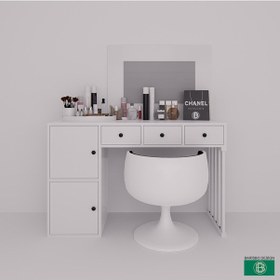 Resim Makyaj Masası Çekmeceli Ve Kapaklı Beyaz Geniş Depolama Alanlı 