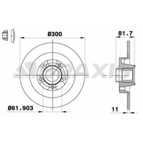 Resim BRAXIS ARKA FREN DISK AYNASI LAGUNA III LATITUDE 1.5DCI/1.6/2.0 RULMANLI/300/11MM BRAXIS AD0388 