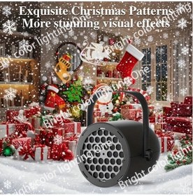 Resim Gaojunshop01 Siyah Kabuklu Döner Led Sahne Işığı, Noel Partileri İçin Usb Güçlü Renkli Dekorasyon 