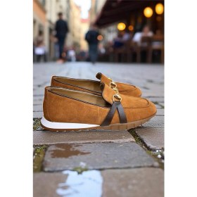 Resim Taba Hakiki Deri Süet Toka Detay Comfort Taban Spor Loafer 
