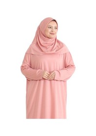 Resim Namaz Elbisesi Eşarp Seccade Tesbih Set, İslami Giyim Takım Ferace Turban Şal Pudra 