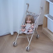 Resim 1 adet Katlanabilir Bebek Bezi Bebek Arabası Saklama Çantası ile, Sevimli Çiçek Desenli, Küçük Çocuklar ve Kızlar İçin Oyuncak Mobilya Oyuncak, Doğum Günü, Noel, Yılbaşı Hediyeleri İçin İdeal 