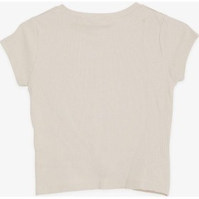 Resim Breeze Kız Çocuk Crop Tişört Çapraz Detaylı 9-14 Yaş, Bej-bej Bej 