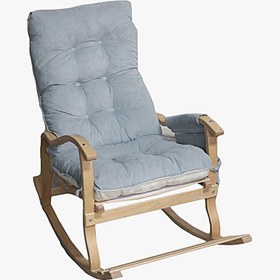 Resim Reyo Home Helena TV, Kitap Okuma, Emzirme, Baba Koltuğu Sallanan Sandalye Gri/Krem Çift Minder 