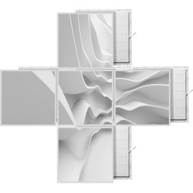 Resim Gök Panel 60 x 60 LED Panel Aydınlatma Desenli 3x3 5'li Grup Özel Seri 46511448SA 