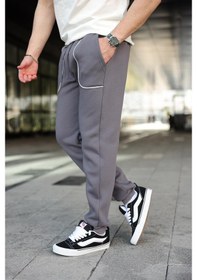Resim Füme Şerit Detaylı Jogger Eşofman Altı E6581 Füme 