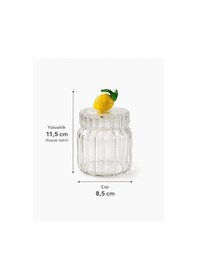 Resim Morponi 2'li Borosilikat Cam Optik Kapaklı Meyve Serisi Kavanoz Seti 200 Ml Kiraz Şeffaf 