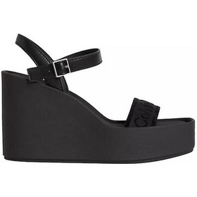 Resim Calvin Klein Kadın Wedge Bantlı Deri Sandalet-14756 Siyah 