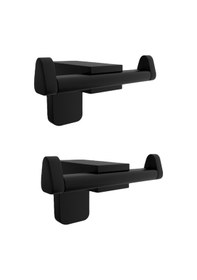 Resim F1 Serisi Siyah Paslanmaz Duvara Monte 2'li Bornoz Askılık Seti Siyah 