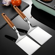 Resim ZZBZZ 1 adet Paslanmaz Çelik Yapışmaz Spatula Ahşap Saplı, Pas Dirençli, Dış Mekan Güvenli, Barbekü, Pişirme, Fırınlama için İdeal - Tatil Temalı Mutfak Aracı 