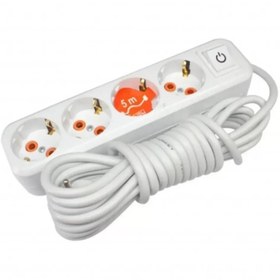 Resim Skygo 4'lü Anahtarlı Topraklı Grup Priz 5mt -ast-a405 