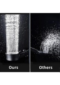 Resim Turbo Pervaneli 5 Fonksiyonlu Duş Başlığı Duş Hortumu 150 Cm Ve Mafsal Set Siyah 