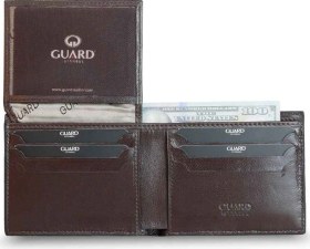 Resim Guard Örgü Desenli Kahverengi Deri Erkek Cüzdanı Çok Renkli 