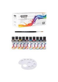 Resim Rich Texco 10x60ml Akrilik Boya Seramik Set Mini Şövale Seti 