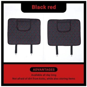 Resim Dashanshop Siyah Kırmızı 2li Oto Kolçak Koruyucu Saklma Cebi Antikick Mat Universal Bmw 4 Serisi 
