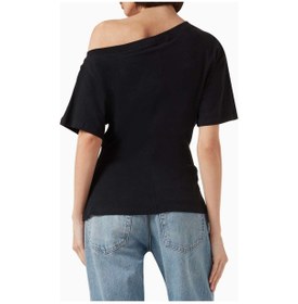Resim Banana Cici Elena Off-shoulder T-shirt - Beyaz - Premium Jersey Kumaş İle Rahat Şıklık Siyah 