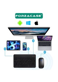 Resim Tablet Telefon İçin Kare Tuş Bluetooth Klavye Mouse - Fc760 Beyaz 