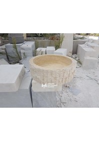 Resim Traverten Dışı Dikey Patlatma Silindir Lavabo 