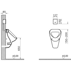 Resim Vitra Temassı Pisuvar Yıkama Sistemi (Elektrikli) Parlak Krom 311-2910 