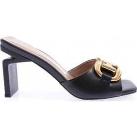 Resim Dgn K9017 Kadin Demir Aksesuarli Topuklu Terlik K9017-1748-R1534 Siyah 