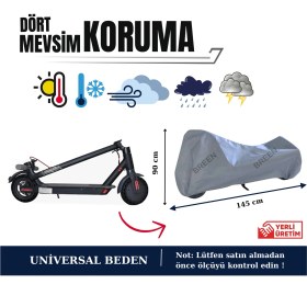 Resim Breen Gri Elektrikli Scooter Brandası, Koruyucu Örtü- Su Geçirmez 