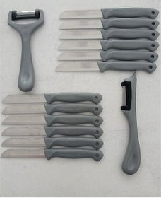 Resim Solingen 12'li Meyve-sebze-doğrama Bıçağı Ve 2'li Soyacak 14'lü Set Gri 