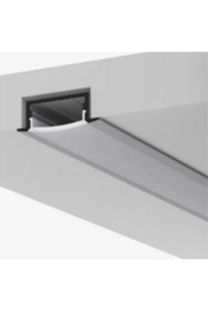 Resim Ledarmy LED Alüminyum Profil Sıva Altı Kanal 1 Metre 2186 SA 40x34mm Pleksi Cam Yan Kapak ve Yay Dahil 