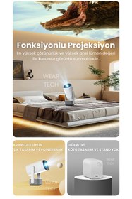 Resim Weartech K2 Bataryalı Taşınabilir Projeksiyon Cihazı Ultra Hd Android Ev Projektörü Wifi,bluetooth,hdmı 