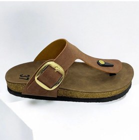 Resim Gema Kadın Parmak Arası Taba Terlik Yeni Sezon Taba 