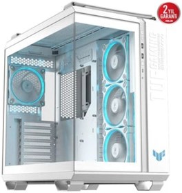 Resim ASUS TUF Gaming GT502 Horizon Temperli Cam USB Type-C Beyaz ATX Mid-Tower Gaming (Oyuncu) Kasa 