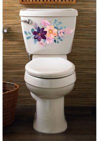 Resim Klozet Sticker Sulu Boya Çiçekler Banyo Tuvalet Dekoratif Sticker 